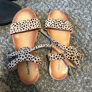 Black and tan sandals